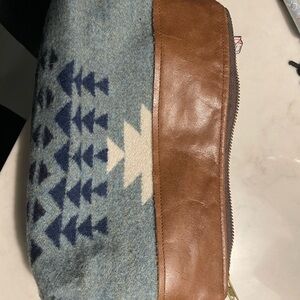 Stylish Blue and Brown Clutch